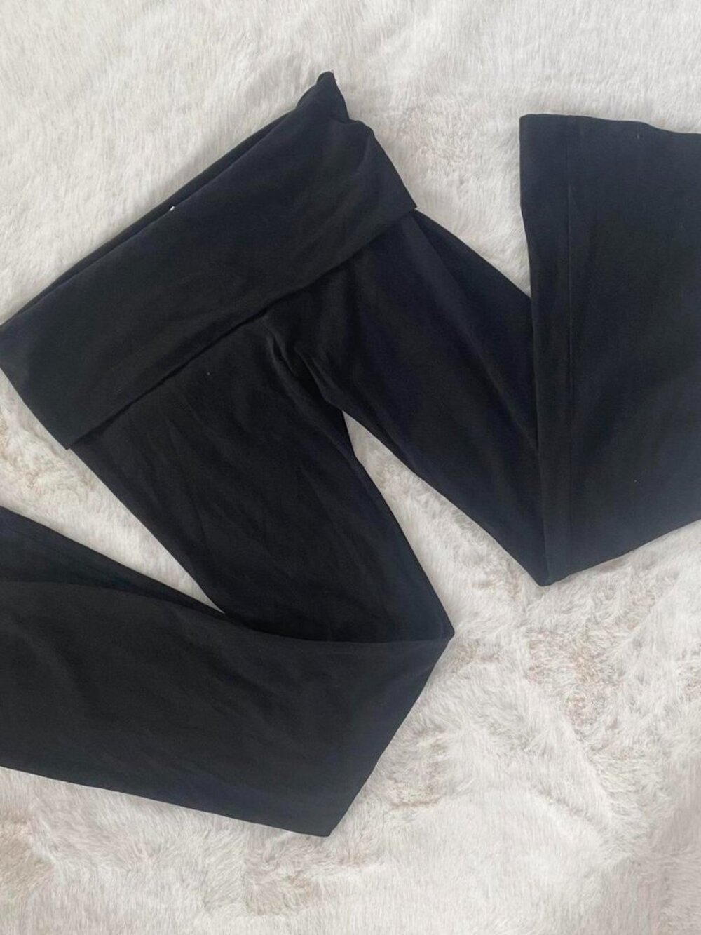 Victoria's Secret PINK fold over flare leggings in black